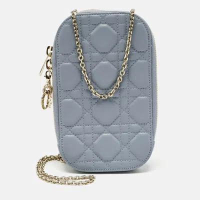 Pre-owned Dior Phone Holder In Blue