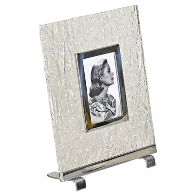Pre-owned Dior Photo Frame In Ice Effect Lucite And Chrome, Italy, 1970s In Gray