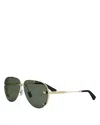 Dior A1u Pilot Sunglasses, 60.7mm In Nickel/ Green