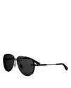 Dior A1u Pilot Sunglasses, 61mm In Black/gray Solid