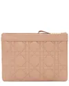 Dior Pink Calfskin Cannage Caro Every Pouch On Chain (authentic Pre-loved) In Pink