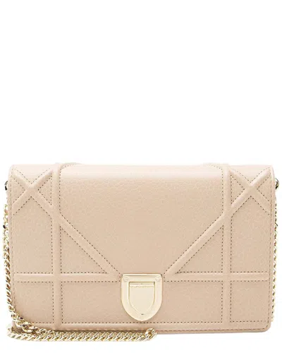 Pre-owned Dior Pink Calfskin Ama Wallet On Chain (authentic Pre-loved)