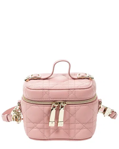 Dior Pink Cannage Lambskin Micro Lady  Vanity Case (authentic Pre-loved)