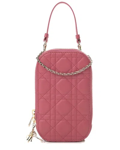 Dior Pink Cannage Leather Lady  (authentic )