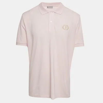 Pre-owned Dior Pink Cd Embroidered Pique Polo T-shirt 3xl