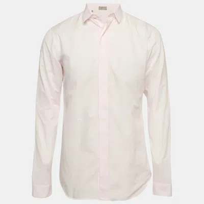 Pre-owned Dior Pink Cotton Button Front Shirt M