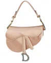 Dior Pink Leather Mini Satin Crystal Embellished Saddle Bag (authentic Pre-  Loved) In Neutral