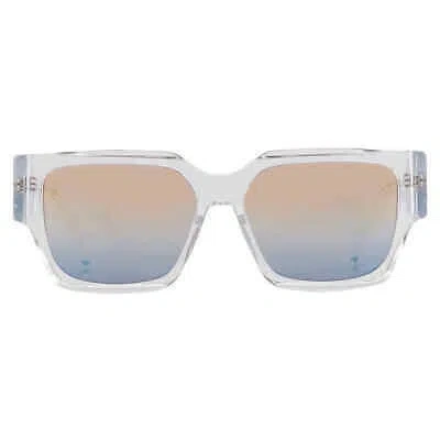 Pre-owned Dior Pink Gradient Blue Square Men's Sunglasses Dm40013u 26z 55 Dm40013u 26z 55 In Multi