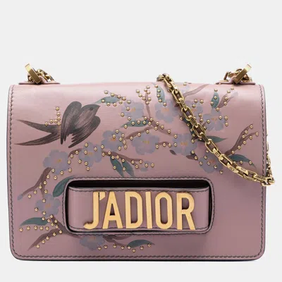 Pre-owned Dior Pink Jardin Japonais Medium Calfskin Ja Chain Flap