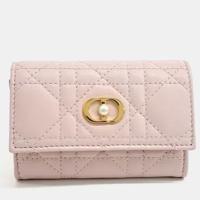 Pre-owned Dior Pink Leather Jolie Glycine Card Holder