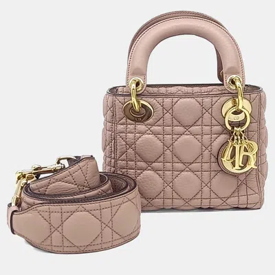 Pre-owned Dior Pink Leather Lady Bag Mini