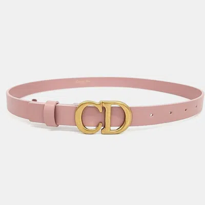 Pre-owned Dior Pink Leather Saddle Belt