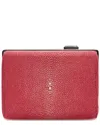 Dior Pink Leather Stingray Clutch (authentic Pre-loved) In Red