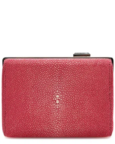 Dior Pink Leather Stingray Clutch (authentic Pre-loved) In Red