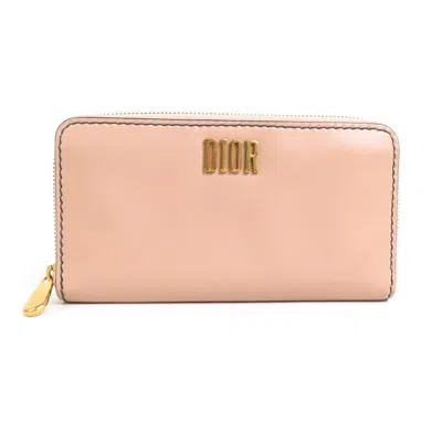 Dior Pink Leather Wallet  ()