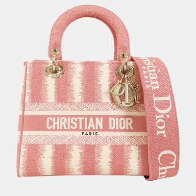 Pre-owned Dior Pink Medium D-stripes Lady D-lite