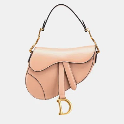 Pre-owned Dior Pink Mini Calfskin Saddle Bag