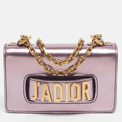 Pre-owned Dior Pink Patent Leather Mini J'a Chain Flap Bag