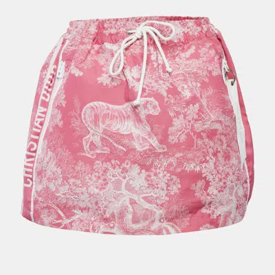 Pre-owned Dior Pink Toile De Joey Jacquard Mini Skirt M