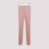DIOR PINK WOOL PANTS WITH TURNED-DOWN WAISTBAND