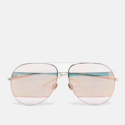 Pre-owned Dior Pink/silver Tone 0100j Split 2 Aviator Sunglasses