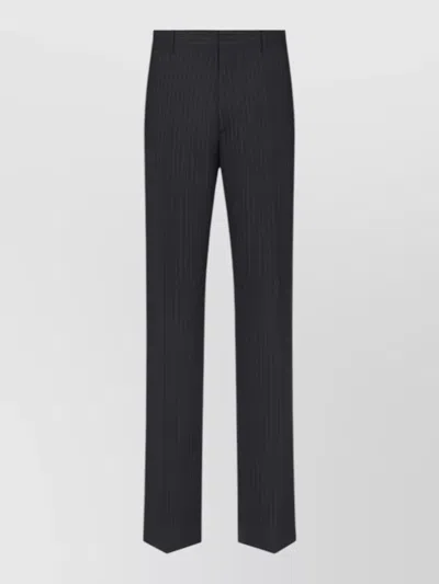 Dior Pinstripe Pants Belt Loops Back Pocket In Black