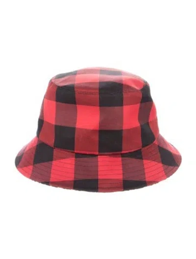 Pre-owned Dior Plaid Bucket Hat In Black/red