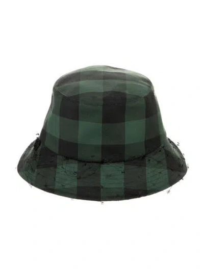 Pre-owned Dior Plaid Bucket Hat. In Green