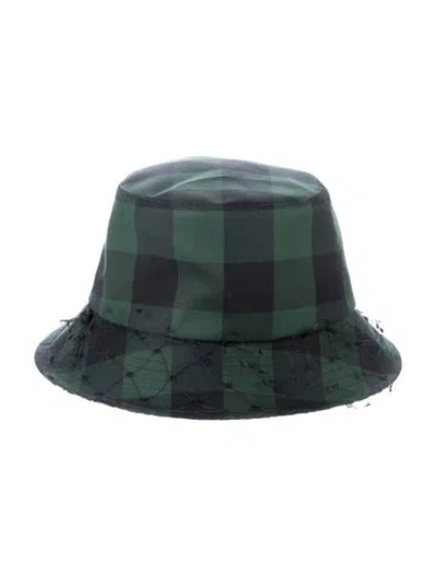 Pre-owned Dior Plaid Bucket Hat In Green