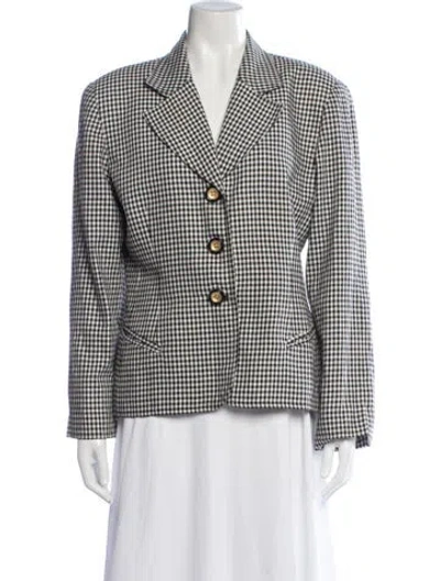 Pre-owned Dior Plaid Print Blazer In Black/white