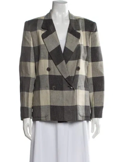 Pre-owned Dior Plaid Print Blazer In Neutral