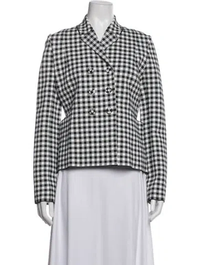 Pre-owned Dior Plaid Print Blazer In White
