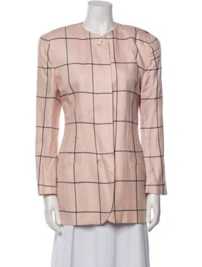 Pre-owned Dior Plaid Print Coat In Pink