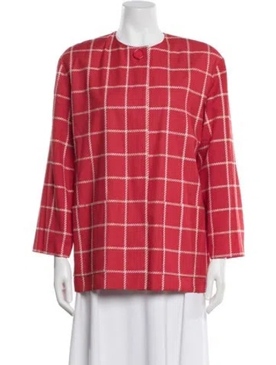 Pre-owned Dior Plaid Print Evening Jacket In Red