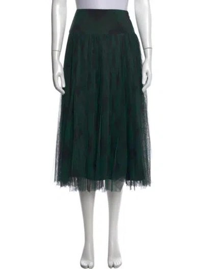 Pre-owned Dior Plaid Print Midi Length Skirt In Green