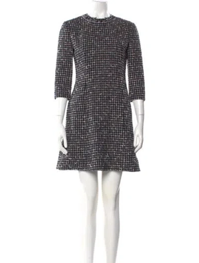 Pre-owned Dior Plaid Print Mini Dress In Black