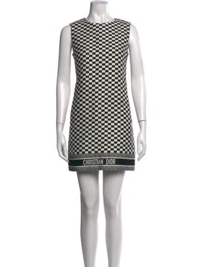 Pre-owned Dior Plaid Print Mini Dress In Black
