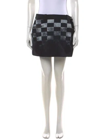 Pre-owned Dior Plaid Print Mini Shorts W/ Tags In Black