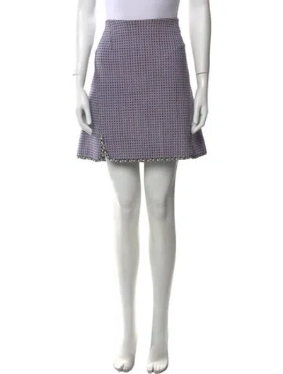 Pre-owned Dior Plaid Print Mini Skirt In Blue