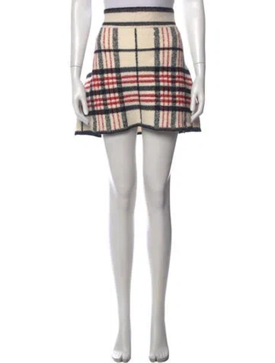 Pre-owned Dior Plaid Print Mini Skirt In Neutrals