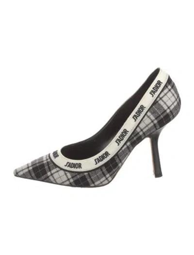 Pre-owned Dior Plaid Print Pumps In Black