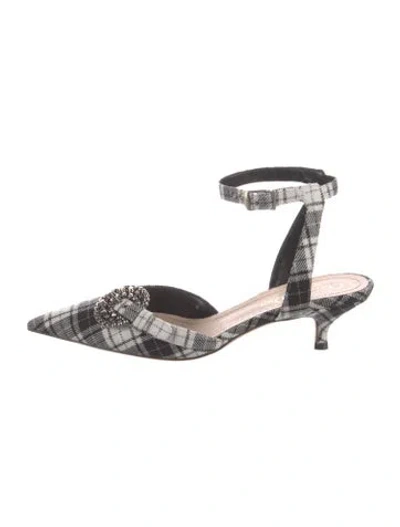 Pre-owned Dior Plaid Print Pumps In Black