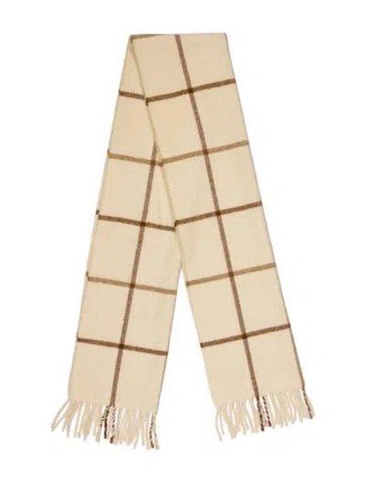 Pre-owned Dior Plaid Print Scarf In Neutral