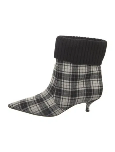 Pre-owned Dior Plaid Print Sock Boots In Multi