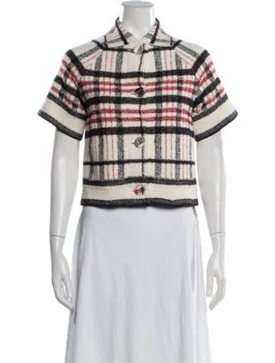 Pre-owned Dior Plaid Print Sweater In Blue/neutrals/red