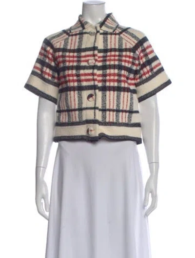 Pre-owned Dior Plaid Print Sweater In White