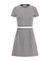 Dior Plaid Short-sleeved Dress In Gray