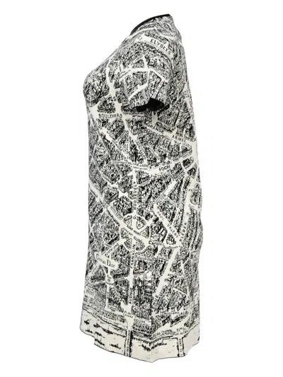 Pre-owned Dior Plan De Paris Round-neck Mini Dress In White