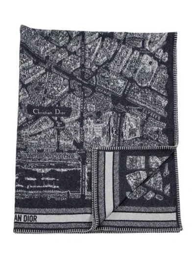 Pre-owned Dior Plan De Paris Throw Blanket In Multi