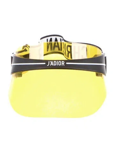 Pre-owned Dior Plastic Printed Visor Hat In Yellow